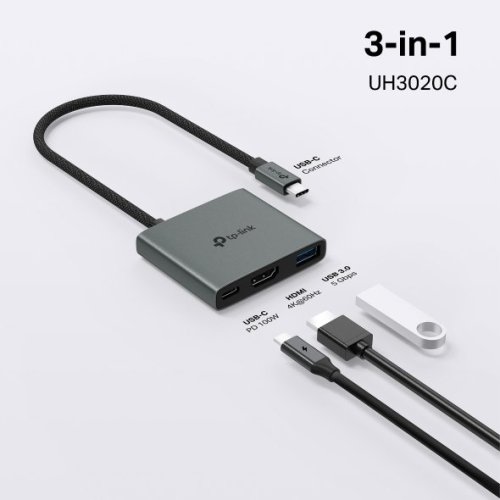 Dokovací stanice TP-Link UH3020C USB-C, HDMI, 1x USB-C, 1x USB, PD 100W