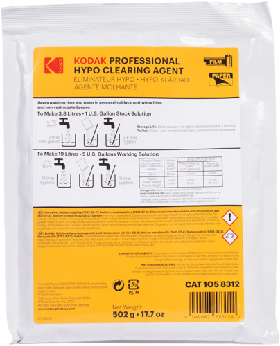 Kodak Professional Hypo Clearing Agent Powder To Make 19L