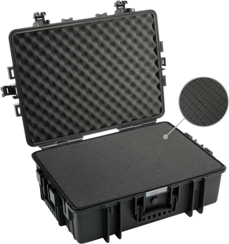 B&W Outdoor Koffer Typ 6500 mit Schaumstoff Schwarz