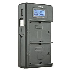 Nabíjačka Jupio Jupio USB Dedicated Duo Charger LCD for Sony NP-FM50, NP-F550/F750/F970