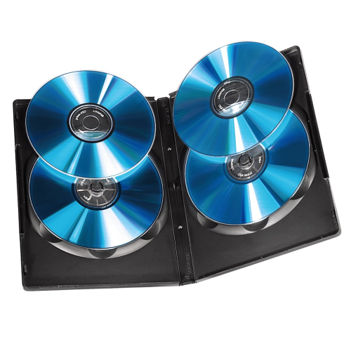 Hama DVD Quad Box, obal na 4 DVD, s fólií, černý, balení po 5 kusech (cena za balení)