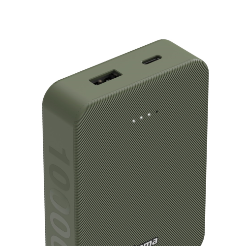 Hama Colour 10, powerbanka 10000 mAh, 3 A, výstup: USB-C, USB-A, zelená Hama Colour 10, powerbanka 10000 mAh, 3 A, výstup: USB-C, USB-A, zelená