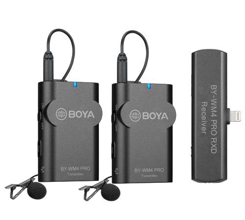 BOYA BY-WM4 Pro-K4 Bezdrátový mikrofonní 2,4GHz UHF systém pro iOS zařízení
