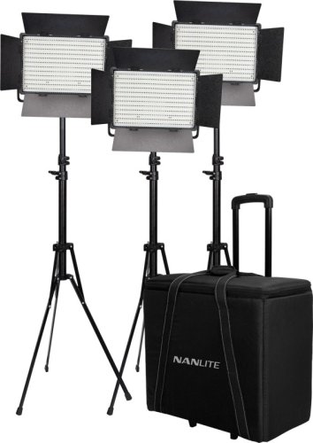 Nanlite 3 light kit 1200CSA, Trolley Case, Light Stand
