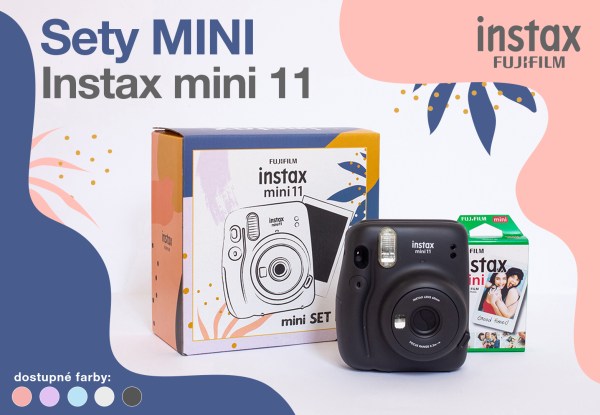 Fujifilm INSTAX Mini 11, mini set, fotoaparát, film mini 10 (antracitově šedá)