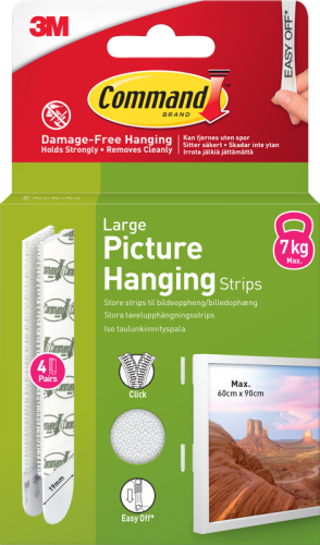 3M Command Strips White Large 4 Sets