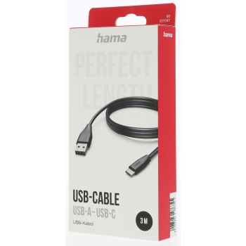 Hama kábel USB-C 2.0 typ A-C 3 m