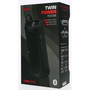 Hama Twin 3.0, reproduktor Bluetooth, dělitelný na 2 části, TWS, vodotěsný, IP67, 30 W, černý