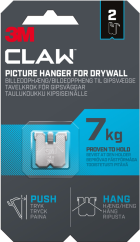 3M Claw Hook for drywall, hold 7 kg, 2 hooks