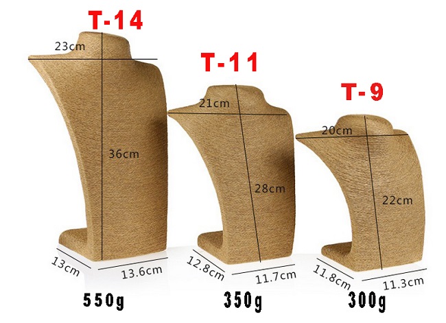 Dekolt, stojánek, stojan na šperky provázkový 36cm zelený (A-14ZEL)
