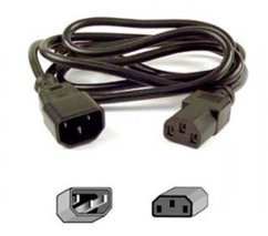 Kábel sieťový predlžovací 230V 1,8m (pre zdroj, monitor), čierny