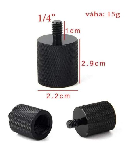 forDSLR redukce matka 5/8 palce na šroub 1/4 palce