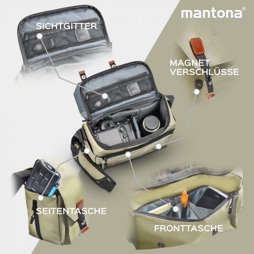 Mantona Milano grande Camera Bag (Olive Green)