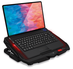 Chladiaca podložka Connect IT pod notebook FrostWind s červeným podsvietením, ČIERNA