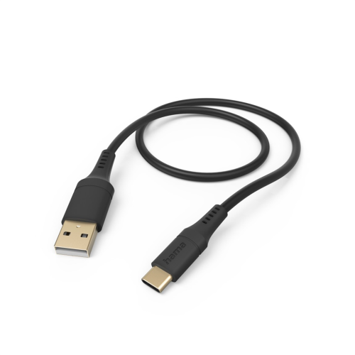 Hama Kabel USB-C 2.0 typ A-C 1,5 m, ohebný, silikonový, černý