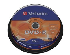 Médium Verbatim DVD-R 4,7GB 16x 10-cake