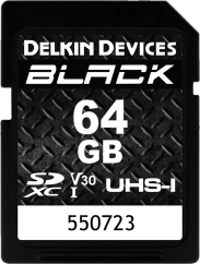 Delkin SDXC BLACK Rugged UHS-I R90/W90 (V30) 64GB