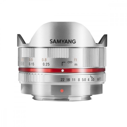 Samyang 7.5 mm f/3.5 UMC Fisheye Objektiv für MFT Silber