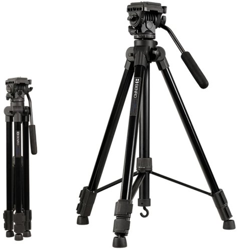 Benro hybridní foto a video stativ T980EX s fluidní hlavou | maximální výška 169 cm | nosnost 5 kg | hmotnost 1,98 kg | složená délka 67 cm