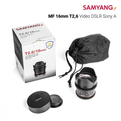 Samyang MF 16mm T/2.6 VDSLR ED AS UMC Objektiv für Sony A