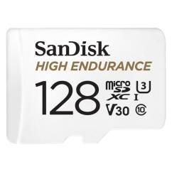 SanDisk microSDXC High Endurance Video 128 GB C 10 U3 V30, adapter