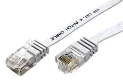Patch kábel UTP cat 6, 5m plochý - bílý