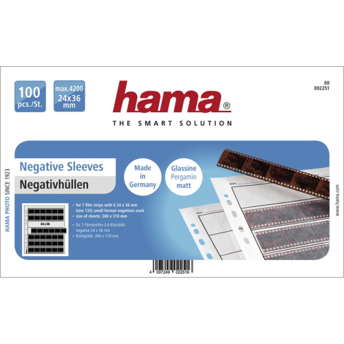 Hama obal na negativy pro 7 pásů 24x36 mm, pergamen matný, 100 ks