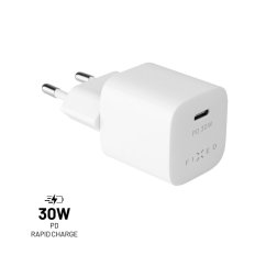 Nabíjačka FIXED sieťová s USB-C výstupom a podporou PD, 30W, biela