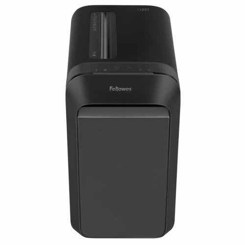 Aktenvernichter Fellowes LX 221 P-5, Kreuzschnitt 2x12 mm, 20 Blatt, 30 l, Kreditkarten, schwarz