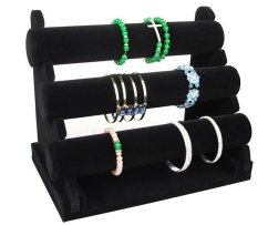 Armbandständer, 3 Ebenen, Samt (DNR2)