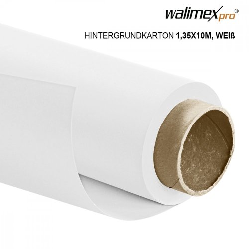 Walimex pro Paper Background 1.35x10m White