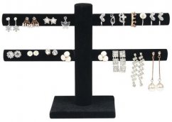 Krížový stojan na šperky čierny, výška 17cm