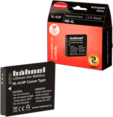 Hähnel HL-4LHP, Canon NB-4L, 760 mAh, 3,7V