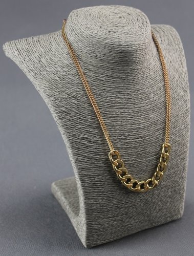 Neckline jewelry display, grey strings, 22 cm