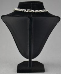 Neckline jewelry display, black velvet, 22cm