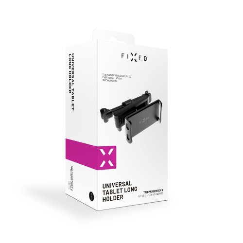 FIXED Tab Passenger 2 tartó fejtámla tartóval és táblagépekhez állítható karral, univerzális fekete színű