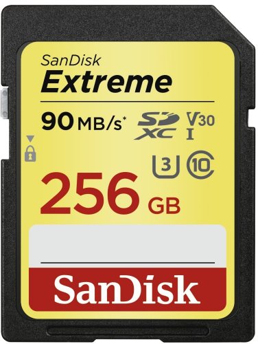 SanDisk Extreme SDXC 256GB 90 MB/s Class 10 UHS-I U3 V30