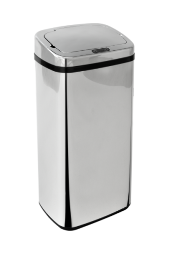 iQtech Clasik Quadrat 40 l,bezdotykový odpadkový koš hranatý, stříbrný