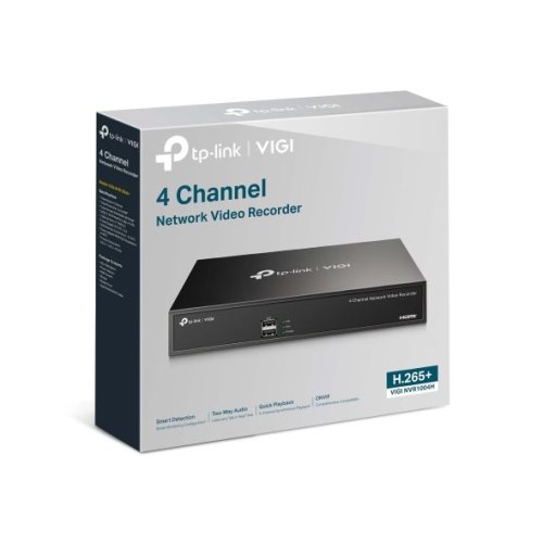 TP-Link VIGI NVR1004H 4 kanály, 4x Lan, 2x USB