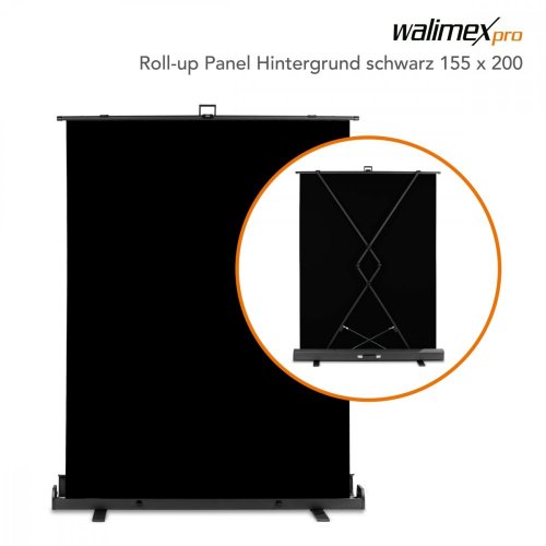 Walimex pro Roll-up Panel Hintergrund 155x200cm (schwarz)