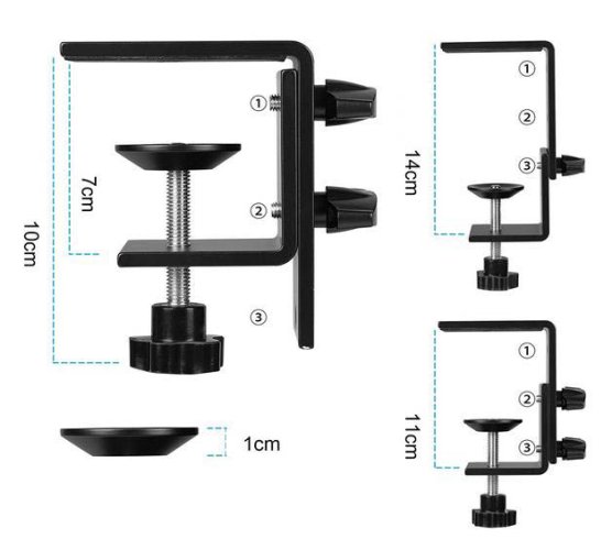 Teleskopická Tyč Stojan Držák na Stůl Desku 56cm (UCT)