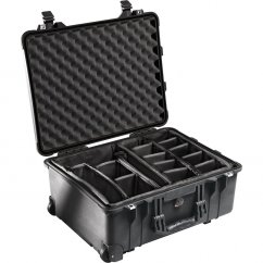 Peli™ Case 1560 kufor s nastaviteľnými prepážkami na suchý zips, čierny