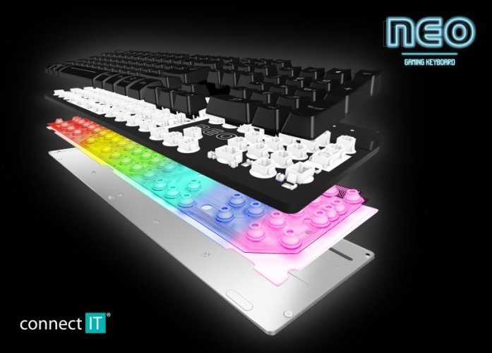 Herní klávesnice Connect IT NEO (CZ + SK), drátová, podsvícená