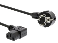 Kábel sieťový 230V k počítaču 5 m IEC konektor do uhla 90°