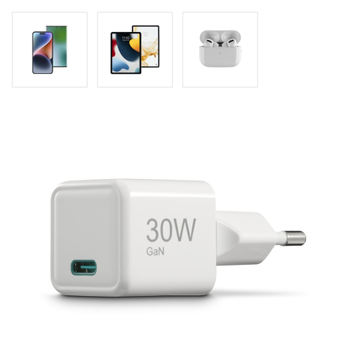 Hama rýchla USB nabíjačka, USB-C PD/QC 30 W, super-mini