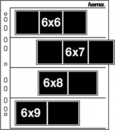 Hama obal na negativy pro 4 pásy 6x6 až 6x9 cm, pergamen matný, 100 ks