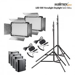 Walimex pro Versalight 500 LED Daylight, 2x Light, 2x Stand, 2x Battery