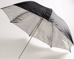 Studiový deštník 110cm stříbrný/černý