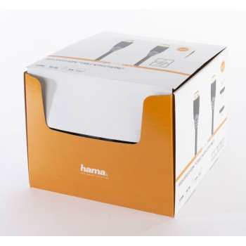 Kabel Hama HDMI 8K, 1,5 m, pozlacený, opletený, blistr/displej