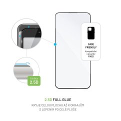 Tvrdené sklo FIXED Full-Cover pro Apple iPhone 15 Pro, lepení přes celý displej, černé
